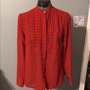 J. Crew Red and Black Checkered Button Down Shirt